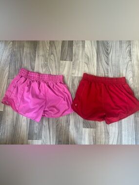 Lululemon Bundle of 2 Pairs of Shorts Pink and Red Size 8